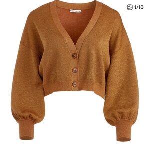 Alice + Olivia Women's Tan Button-Up Cardigan